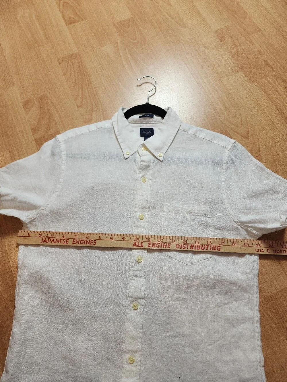 J. Crew White Short Sleeve Linen Button-Up Shirt